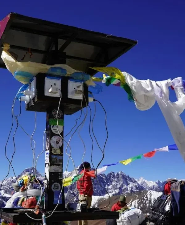 Charging station in everest three pass trek